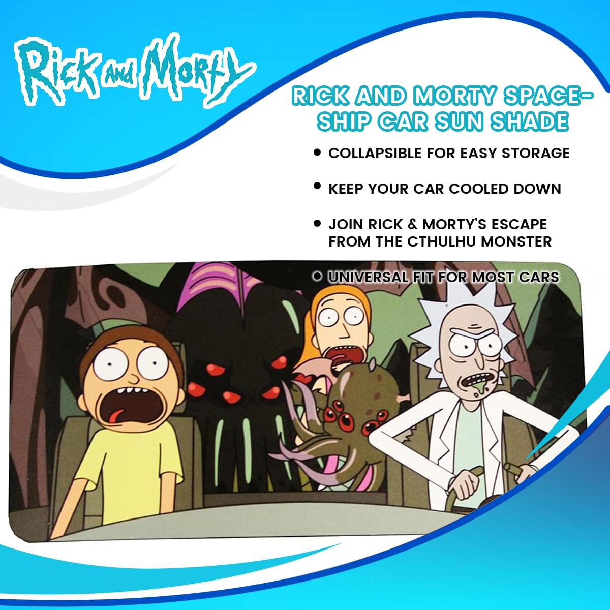 Rick And Morty Spaceship Car Sun Shade