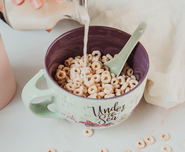 Disney The Little Mermaid Ariel Ceramic Soup Mug With Spoon