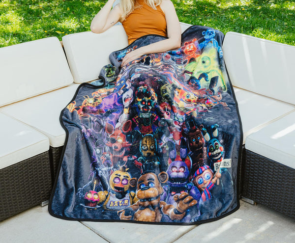 Five Nights At Freddy's Character Collage Fleece Throw Blanket