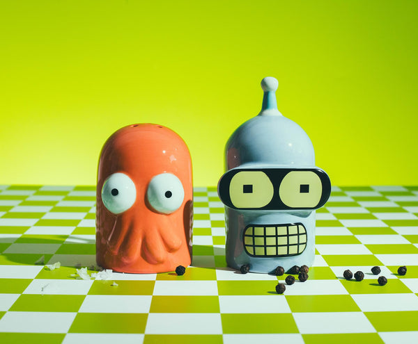 Futurama Bender and Zoidberg Ceramic Salt and Pepper Shaker Set