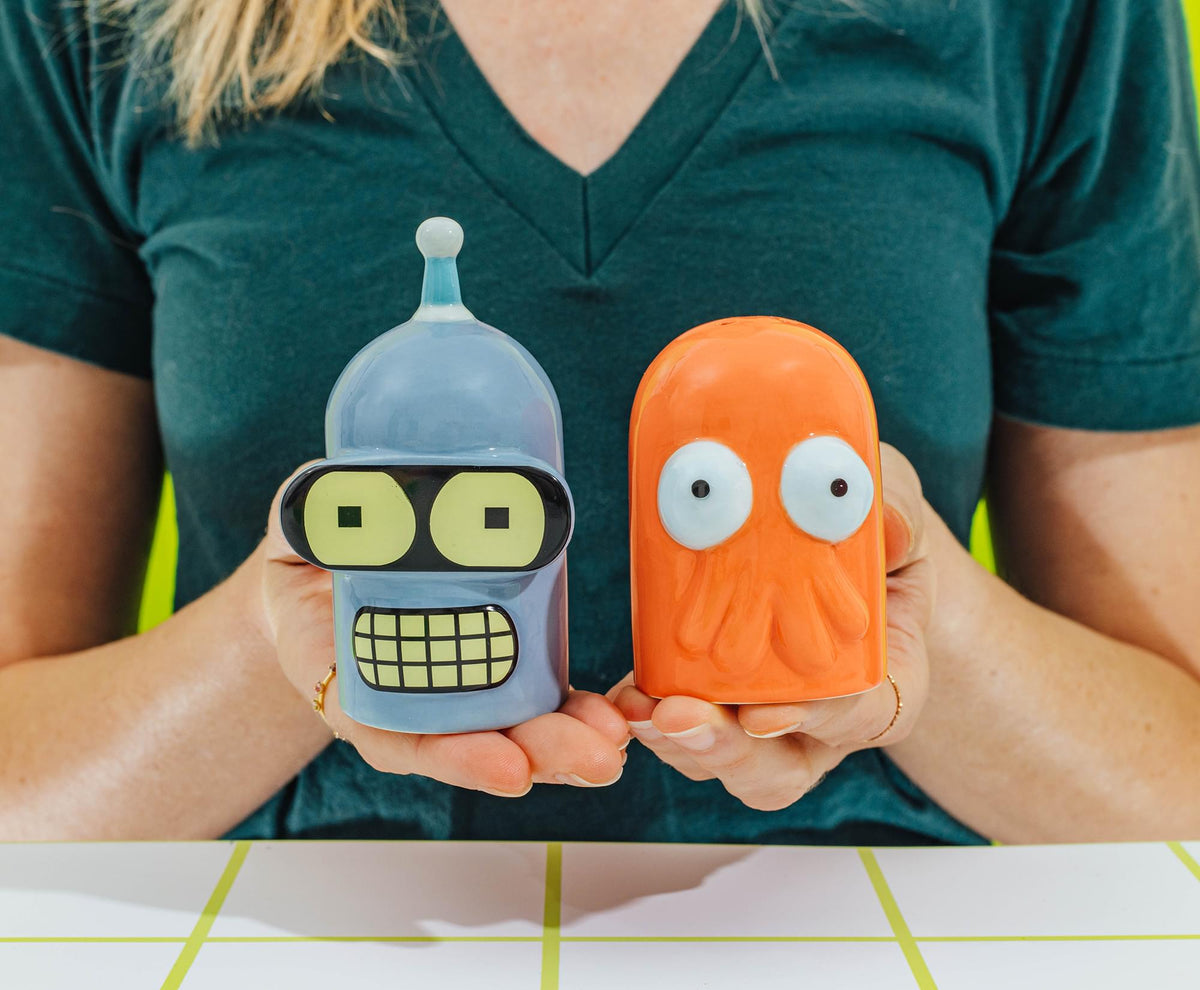 Futurama Bender and Zoidberg Ceramic Salt and Pepper Shaker Set