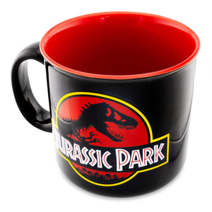 Jurassic Park Classic Logo Black Ceramic Camper Mug