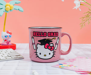 Sanrio Hello Kitty "Hello Grad" Ceramic Glitter Camper Mug