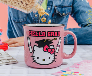 Sanrio Hello Kitty "Hello Grad" Ceramic Glitter Camper Mug