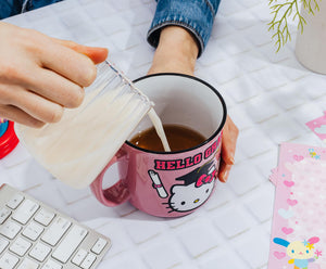 Sanrio Hello Kitty "Hello Grad" Ceramic Glitter Camper Mug