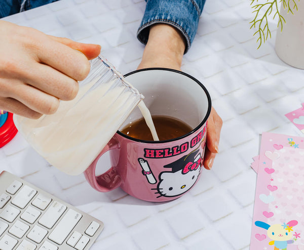 Sanrio Hello Kitty "Hello Grad" Ceramic Glitter Camper Mug