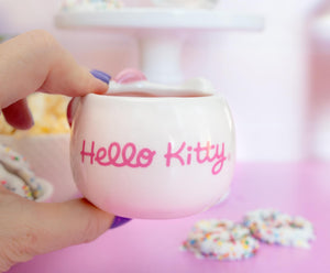 Sanrio Hello Kitty Pink Bow Sculpted Ceramic Mini Mug