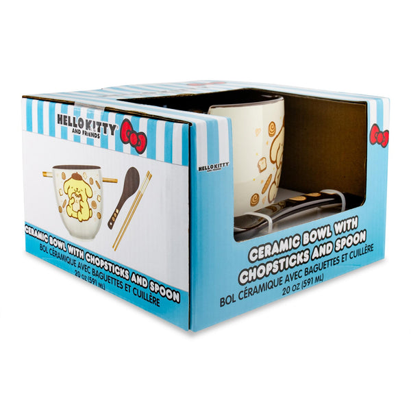 Sanrio Pompompurin 20-Ounce Ramen Bowl With Chopsticks and Spoon