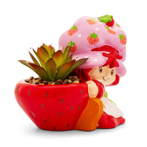 Strawberry Shortcake 4-Inch Ceramic Mini Planter With Artificial Succulent