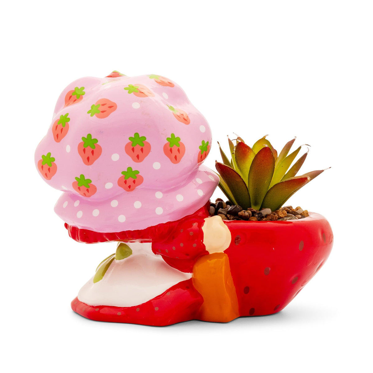 Strawberry Shortcake 4-Inch Ceramic Mini Planter With Artificial Succulent