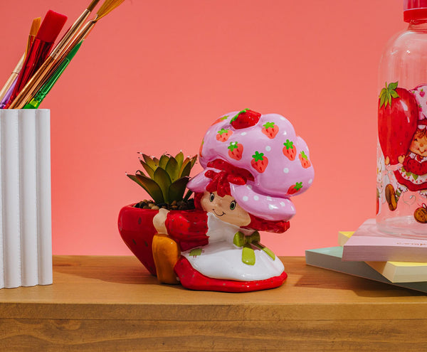 Strawberry Shortcake 4-Inch Ceramic Mini Planter With Artificial Succulent