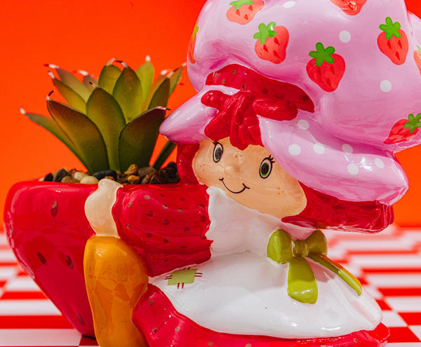 Strawberry Shortcake 4-Inch Ceramic Mini Planter With Artificial Succulent