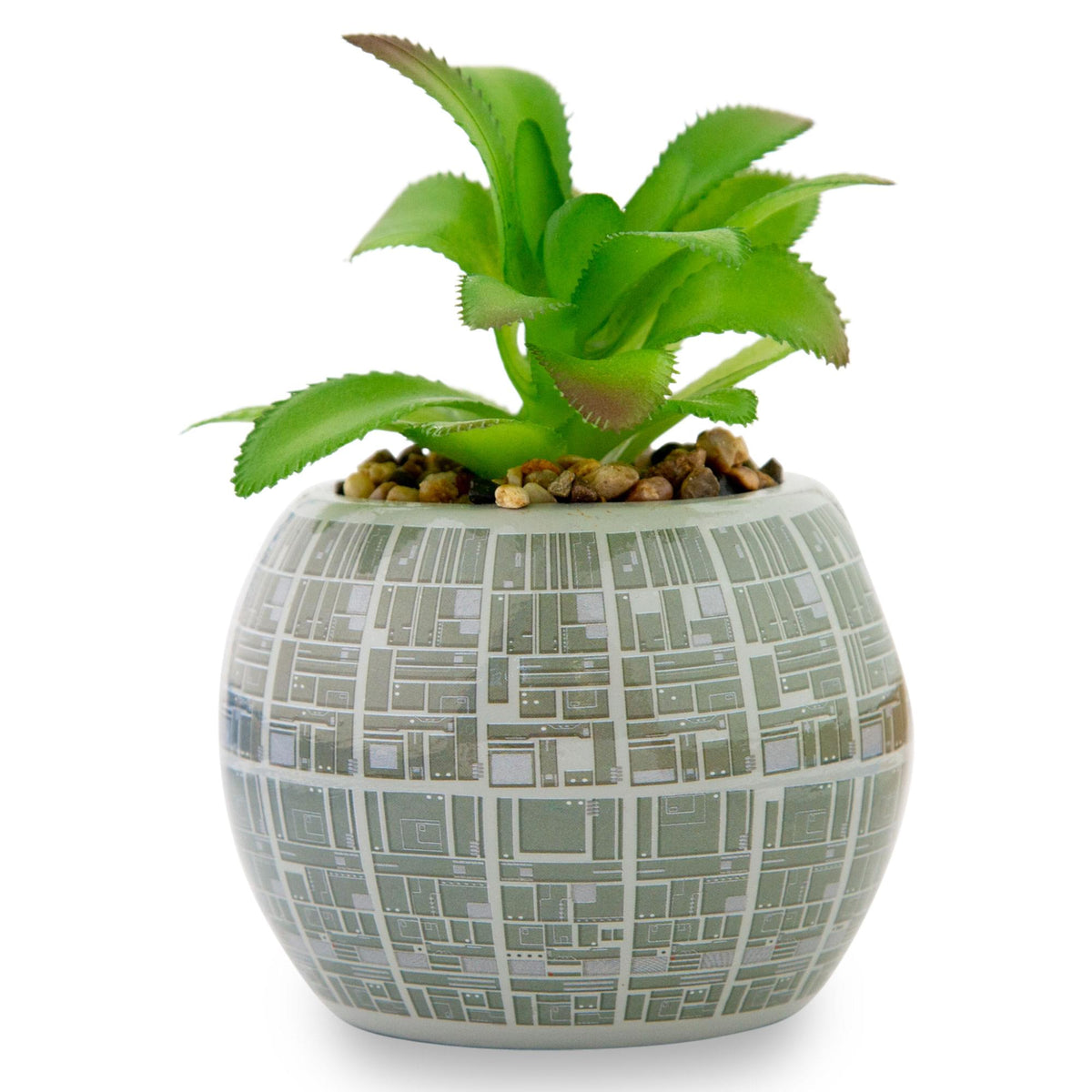 Star Wars Death Star 3-Inch Ceramic Mini Planter With Artificial Succulent