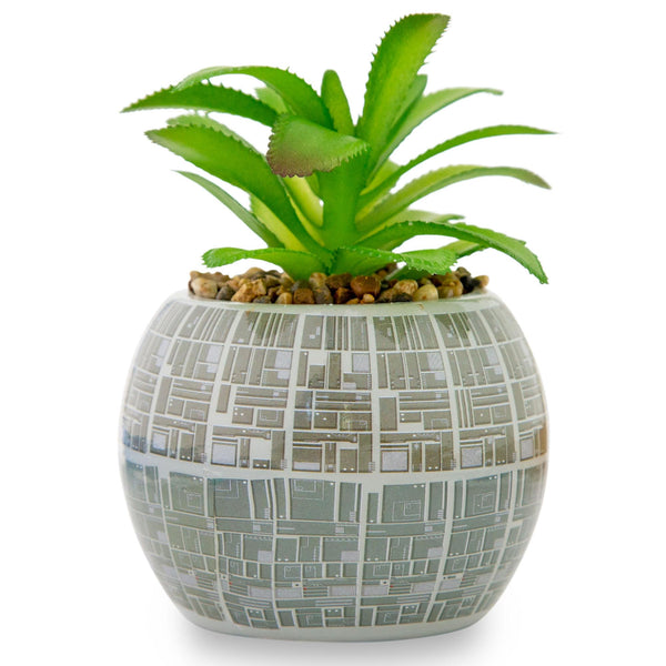 Star Wars Death Star 3-Inch Ceramic Mini Planter With Artificial Succulent
