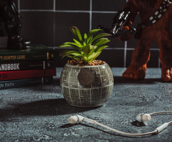 Star Wars Death Star 3-Inch Ceramic Mini Planter With Artificial Succulent