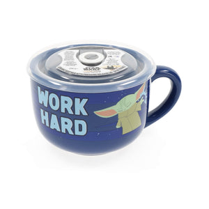 Star Wars: The Mandalorian "Work Hard" Ceramic Soup Mug With Lid