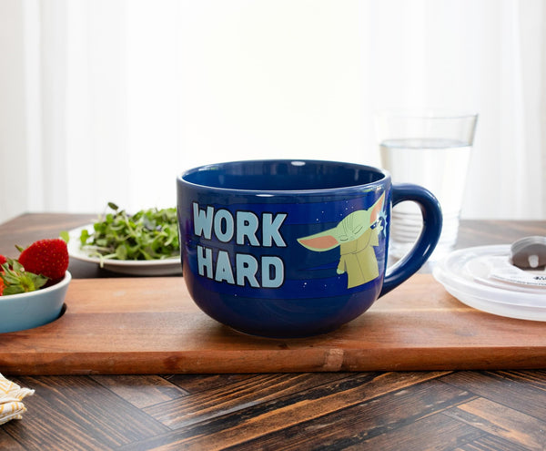 Star Wars: The Mandalorian "Work Hard" Ceramic Soup Mug With Lid