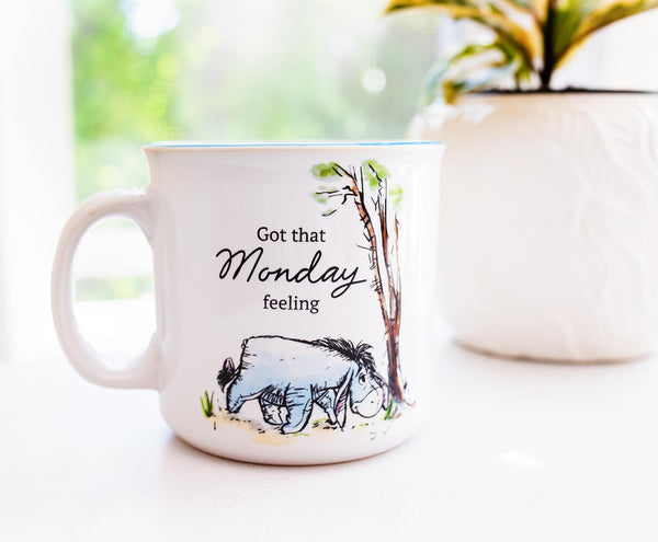 Disney Winnie the Pooh Eeyore "Monday Feeling" Ceramic Camper Mug