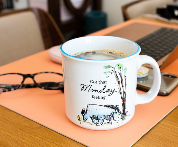 Disney Winnie the Pooh Eeyore "Monday Feeling" Ceramic Camper Mug