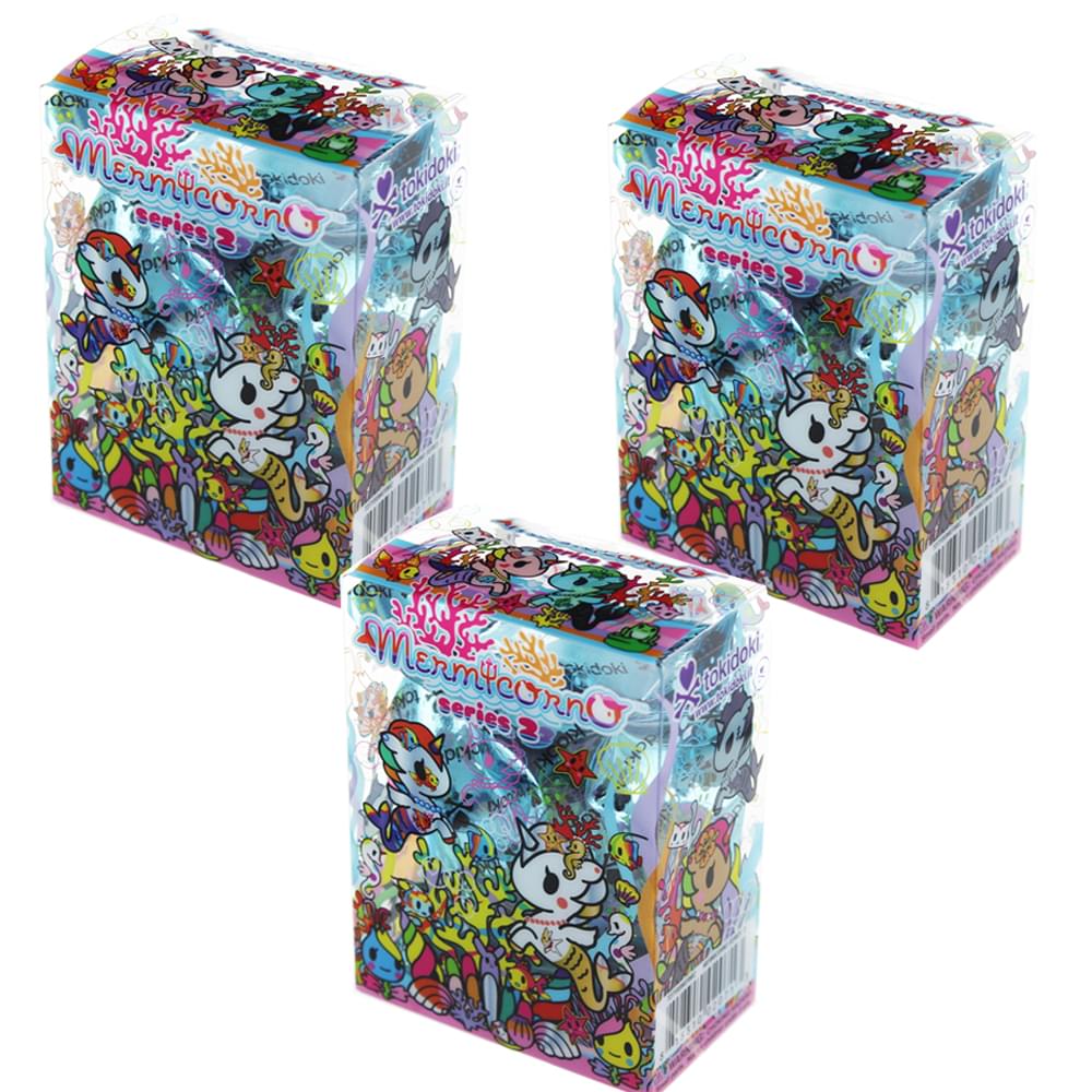 Tokidoki Mermicornos Series 2 Blind Box Mini Figure, Lot of 3