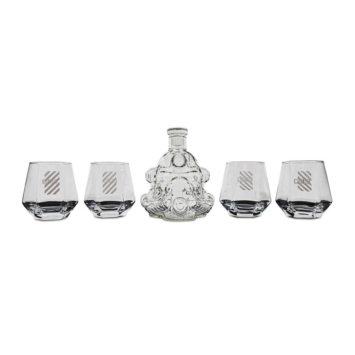 Fallout Brotherhood of Steel 5-Piece Whiskey Decanter Set With Glasses