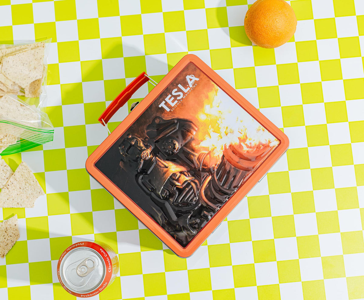 Fallout Tesla Science Magazine Metal Retro Metal Lunchbox