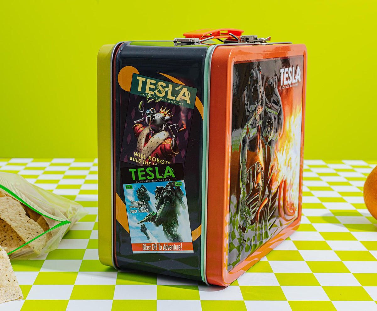 Fallout Tesla Science Magazine Metal Retro Metal Lunchbox