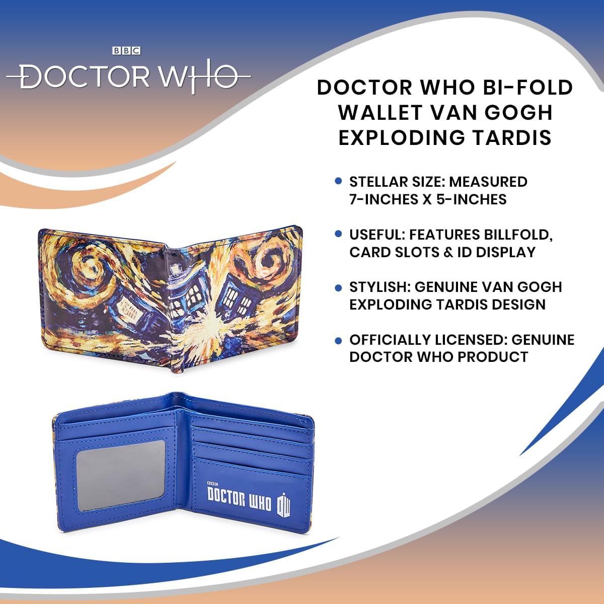 Doctor Who Bi-Fold Wallet Van Gogh Exploding TARDIS