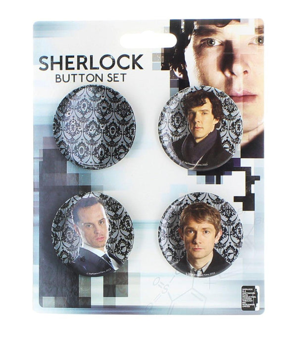 Sherlock Holmes Sherlock 4 Pack Button Set
