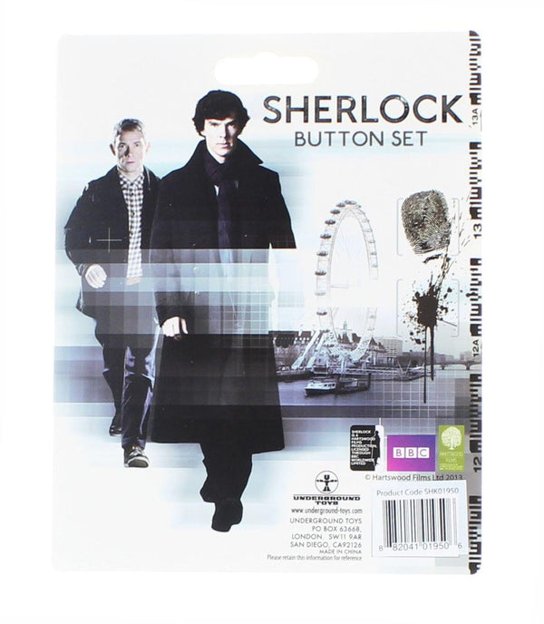 Sherlock Holmes Sherlock 4 Pack Button Set