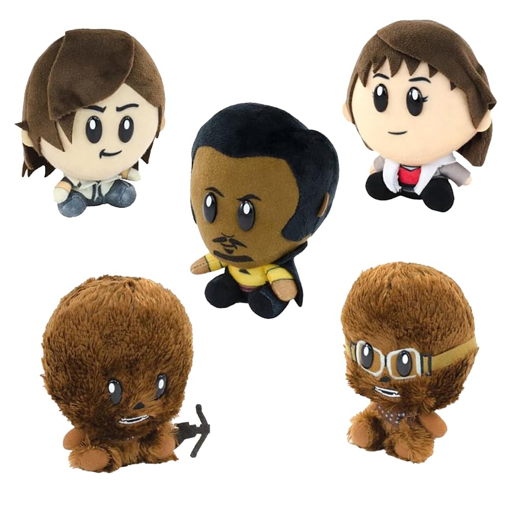 Star Wars 4" Super Bitz Plush Set of 5: Solo, Chewie, Athena, & Lando