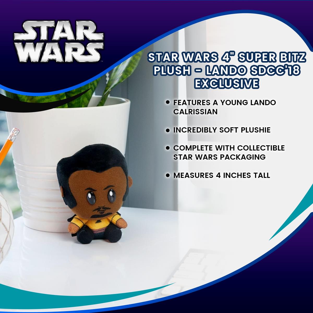 Star Wars 4" Super Bitz Plush - Lando SDCC'18 Exclusive