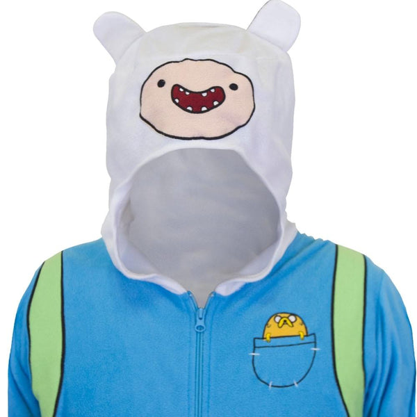 Adventure Time Finn Hooded One Piece Pajama Adult