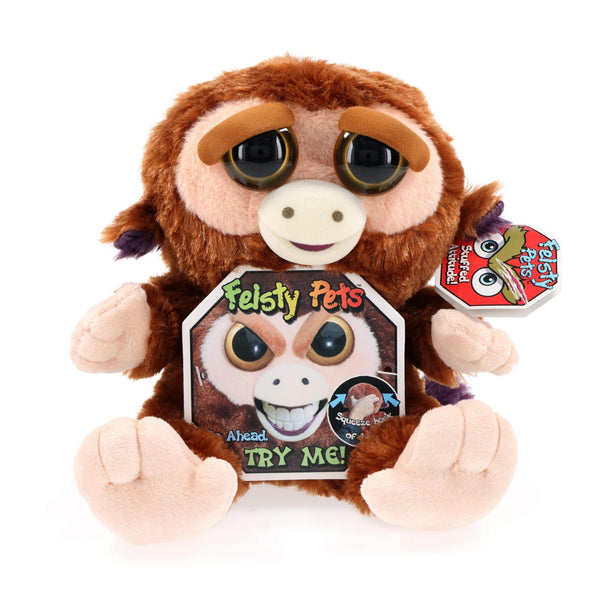 Feisty Pets 8" Plush, Grandmaster Funk the Monkey (Sly Grin)