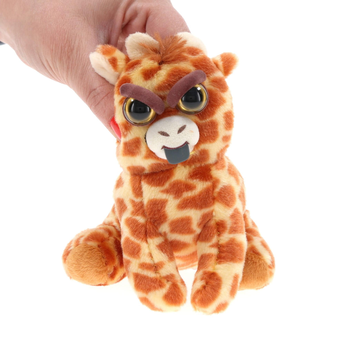 Feisty Pets Scrappy Savannah Giraffe Tongue Out Plush Key Chain