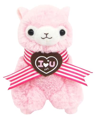 Llama Sweet Heart Alpaca 7" Plush Pink
