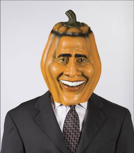 Pumpkin Obama Costume Mask