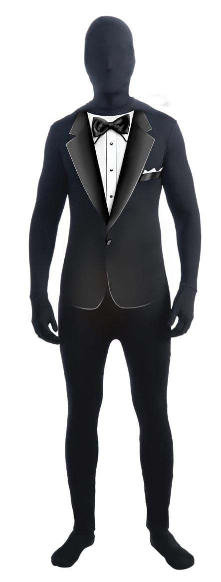 Invisible Man Black Formal Suit Adult Costume Skin Suit X-Large