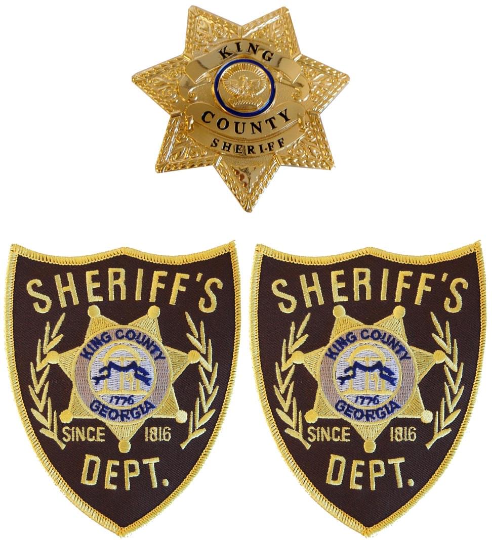 The Walking Dead King County Sheriff Prop Replica Badge and Patch Set of 3