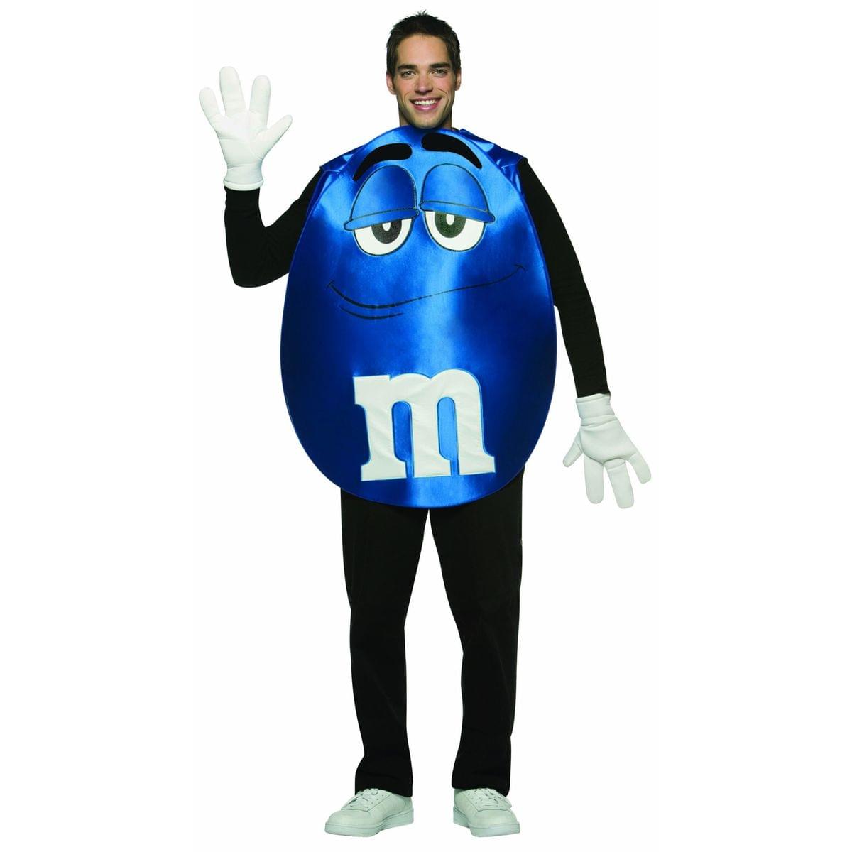 M&M Candy Blue Poncho Costume Adult Standard