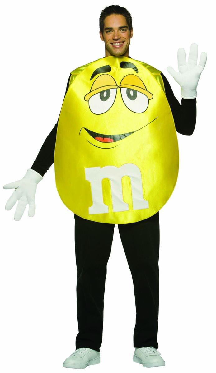 M&M Candy Yellow Poncho Costume Adult Standard