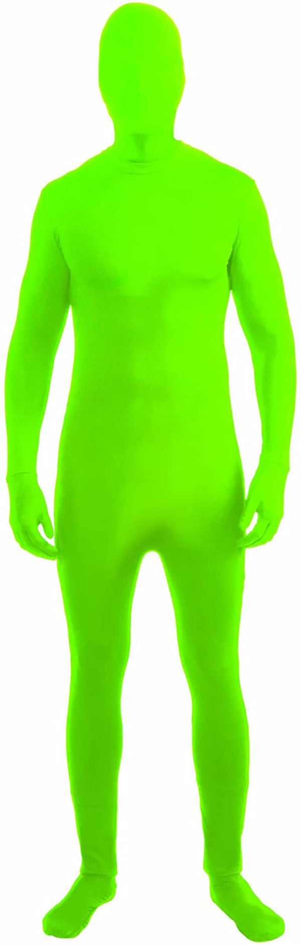 Disappearing Man Invisible Costume Jumpsuit Child: Neon Green