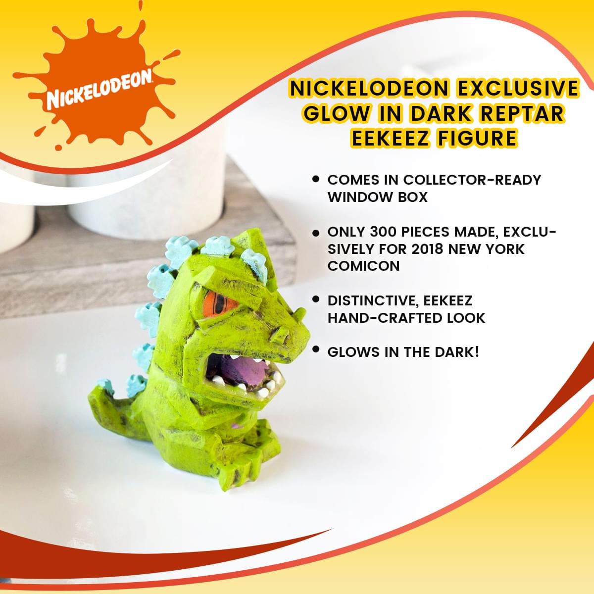 Nickelodeon Exclusive Glow in Dark Reptar Eekeez Figure