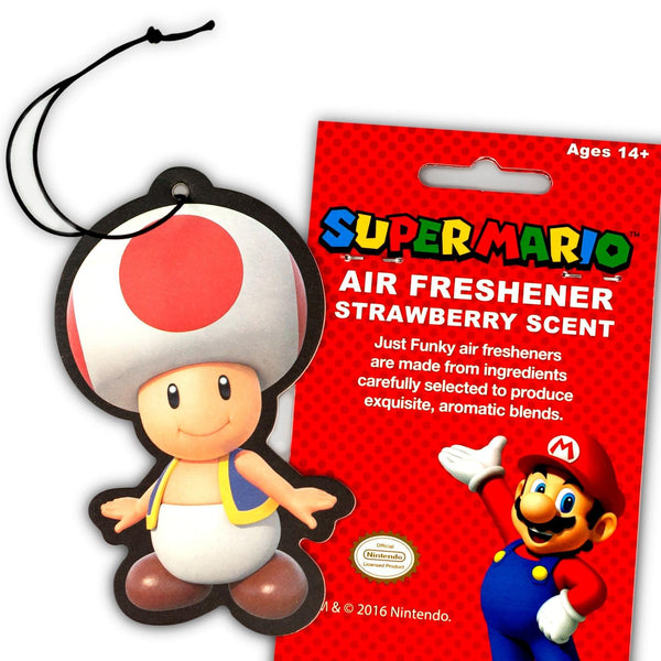 Super Mario Bros. Toad Character Air Freshener, Strawberry Scent