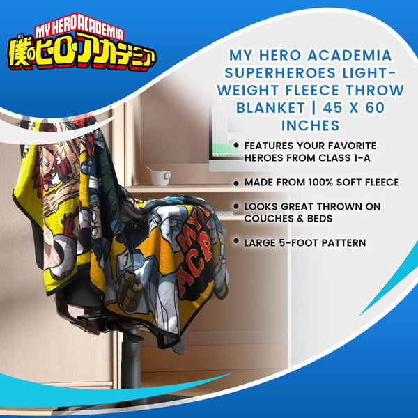 My Hero Academia Superheroes Lightweight Fleece Throw Blanket