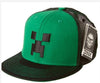 Minecraft Creeper Face Premium Snap Back Hat Green/Black