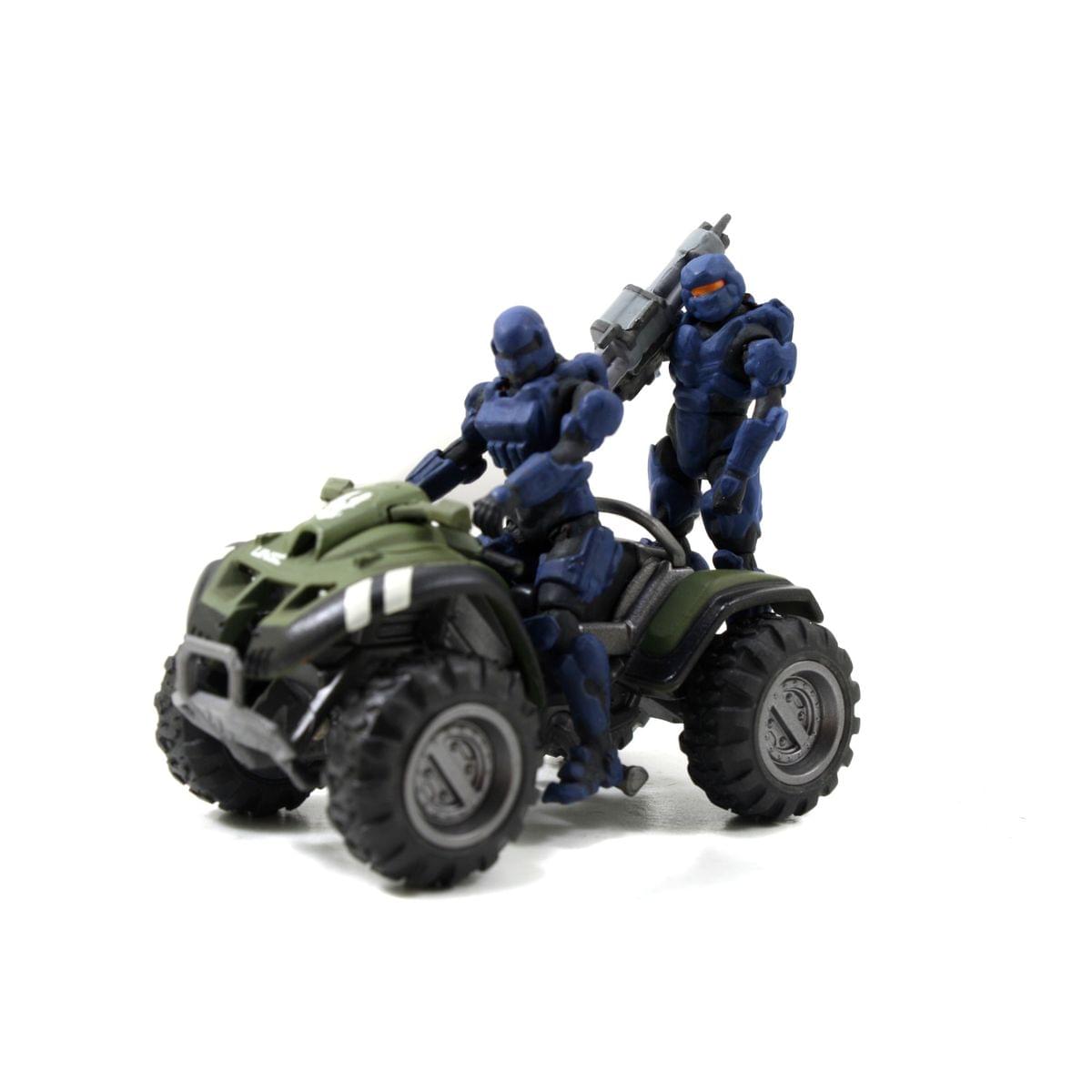 Halo 4 Diecast 3" UNSC Mongoose Primer Green With Spartan Figures