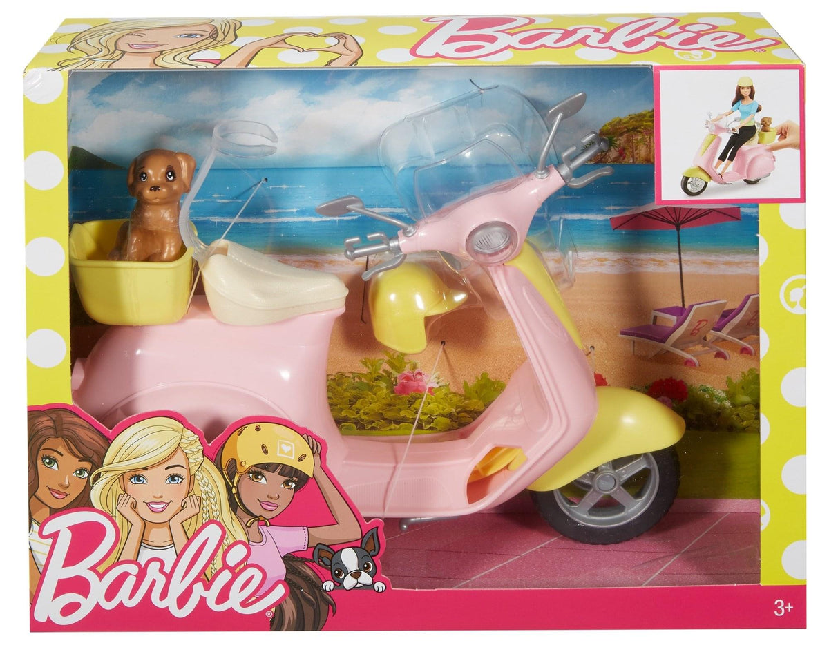 Barbie Pink Moped Scooter With Puppy ToynkDownUnder barbie-pink-moped-scooter-with-puppy-toynkdownunder