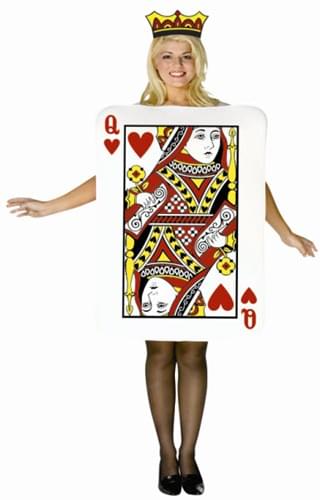 Queen of Hearts Card Adult Costumne One Size Fits Most