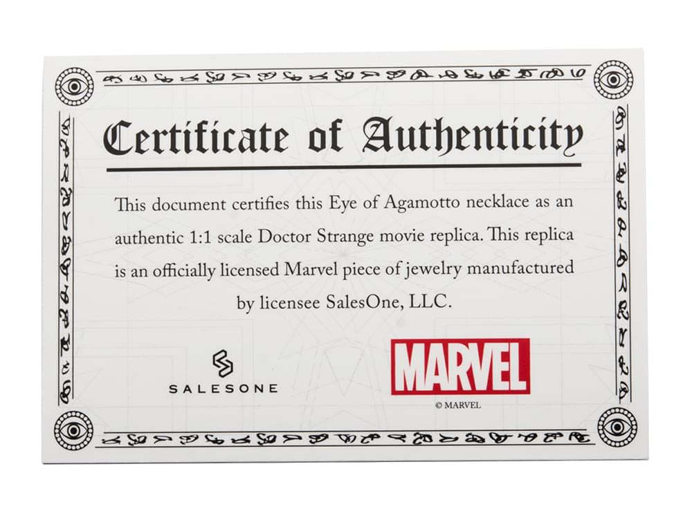 Marvel Doctor Strange Eye of Agamotto 1:1 Scale Licensed Prop Replica Necklace